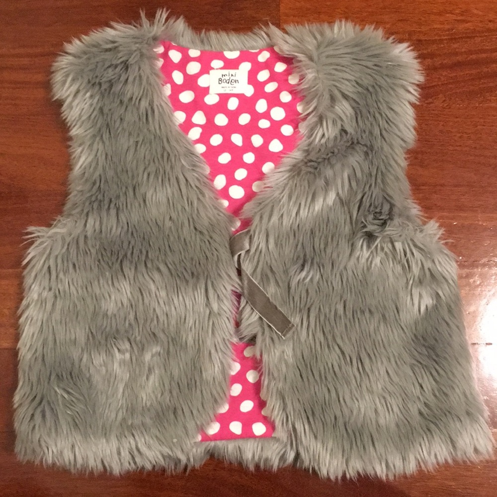 Mini Boden Faux Fur Vest Size 13-14Y
